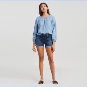 Levi Mid Length Jean Shorts